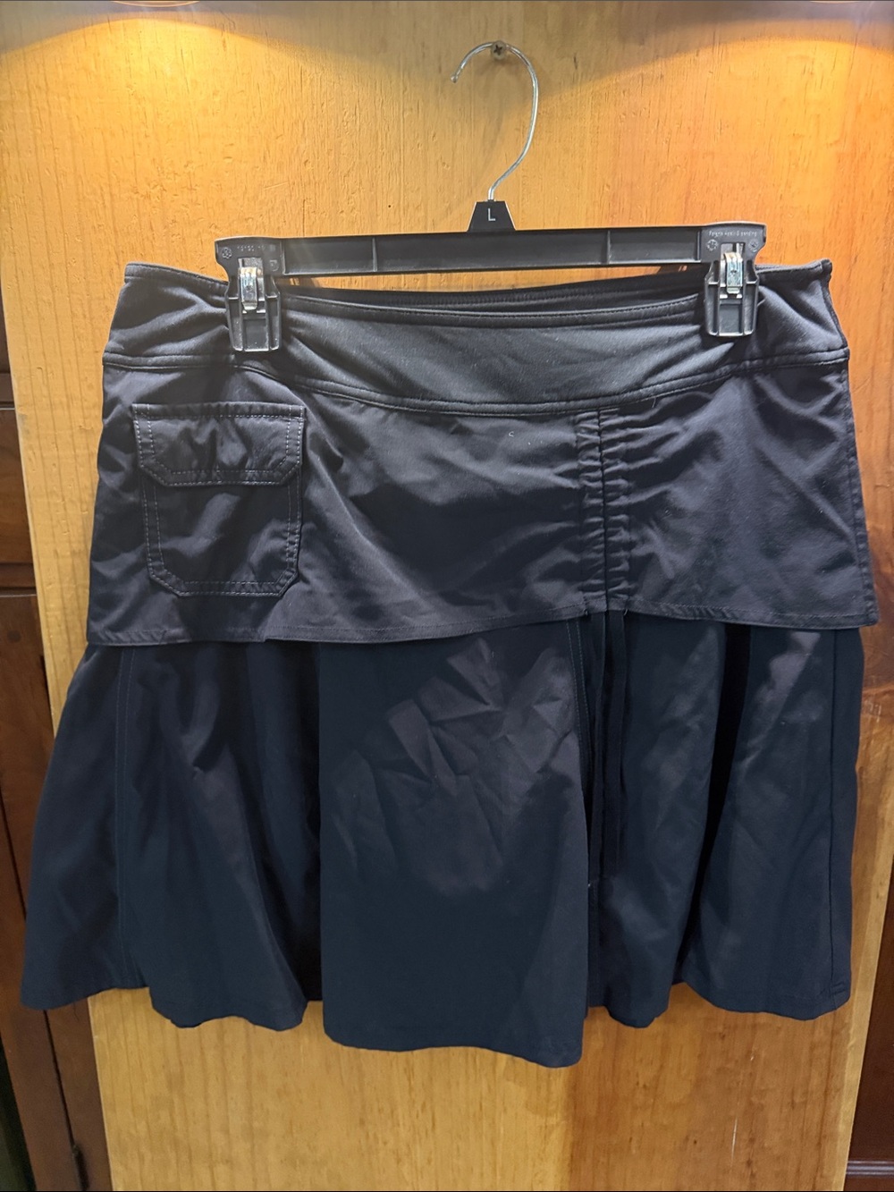 Athleta “Wherever” Skort Black with Hip Flap Pocket